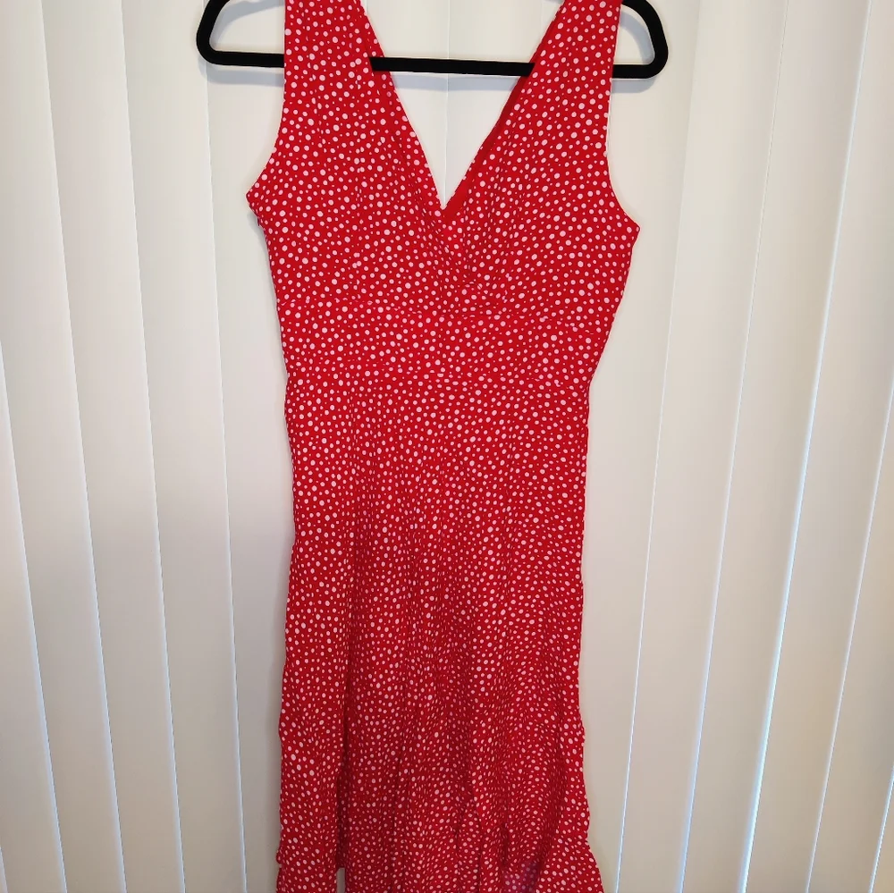Vintage Sheri Martin Red and White Polka Dot Dress Women's Size 10 - Picture 2 of 3